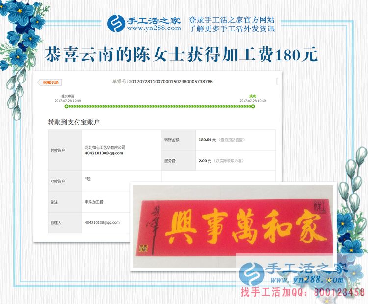 開服裝店的云南陳女士，堅(jiān)持做手工活賺錢，收益很好(圖1)