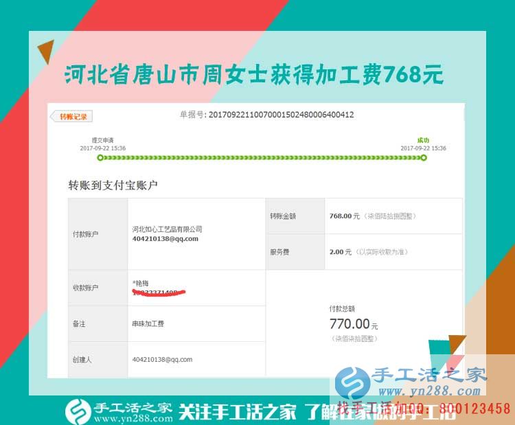 768元練就好代理，河北唐山周女士由個人加工到組織人加工的手工活致富路(圖1)