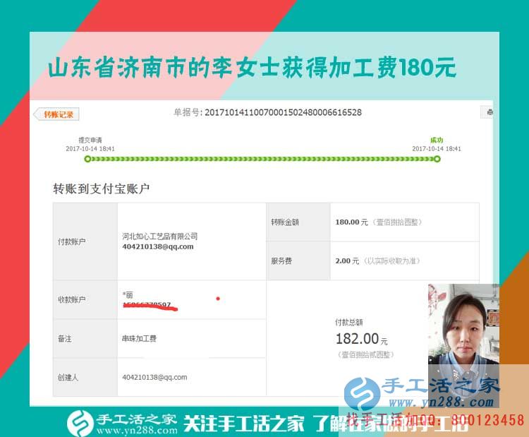 我要掙錢！山東濟南上班族李女士下班后堅持珠繡畫手工活兼職(圖1)
