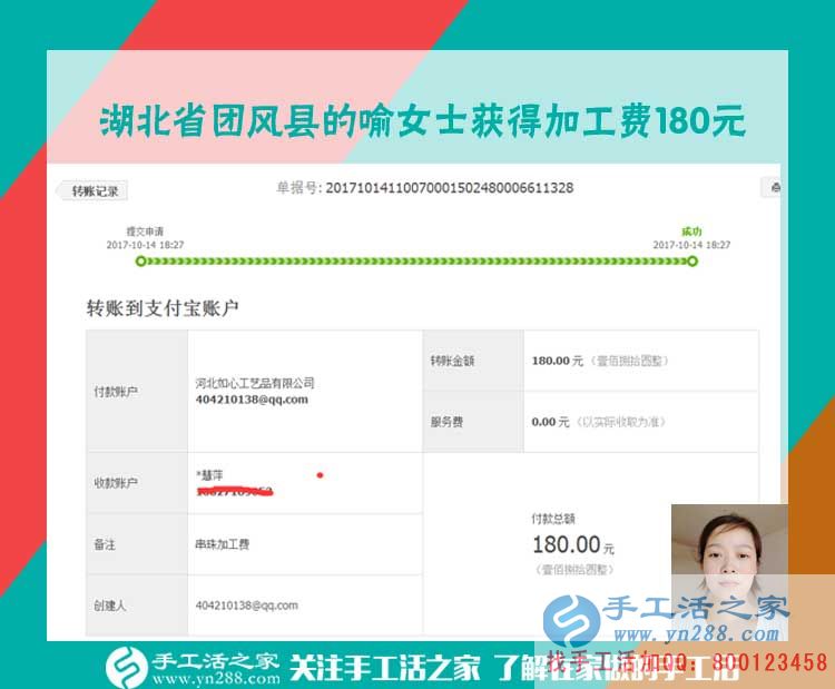 小護(hù)士休息時(shí)間長(zhǎng)，湖北團(tuán)風(fēng)縣喻女士在家做珠繡手工活兼職賺錢(圖1)