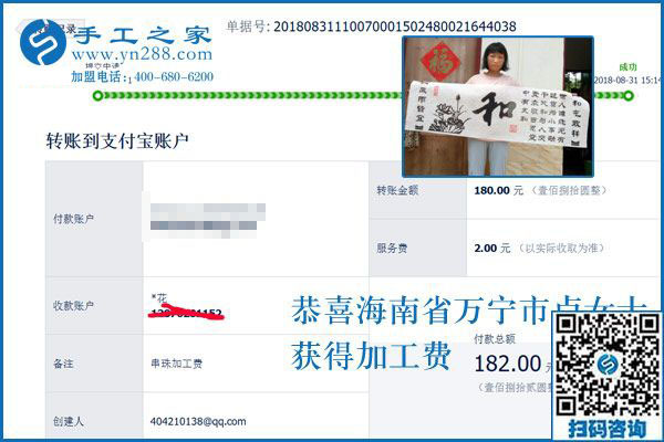 沒(méi)有不勞而獲的財(cái)富，海南萬(wàn)寧盧女士在家做手工活外發(fā)加工掙錢(qián)
