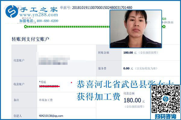 有丈夫的支持，河北衡水張女士做純手工活外發(fā)加工項目掙錢