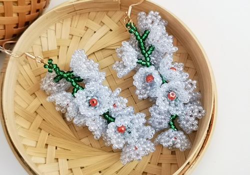 1月25日，在家能做的兼職正規(guī)，手工飾品加工廠掙錢，拿回家做的手工項目，手工之家是合作人員居家掙錢的依靠，圖為串珠米珠繡手工產品剪影