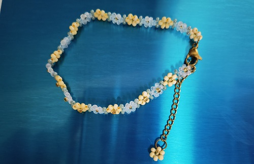 4月9日，外發(fā)手工領(lǐng)回家做，靈活就業(yè)好副業(yè)，開飾品加工廠，在手工之家，加工銷售合作各有優(yōu)勢，圖為串珠米珠繡手工產(chǎn)品剪影