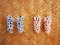 1月25日，在家能做的兼職正規(guī)，手工飾品加工廠掙錢，拿回家做的手工項(xiàng)目，手工之家是合作人員居家掙錢的依靠，圖為串珠米珠繡手工產(chǎn)品剪影