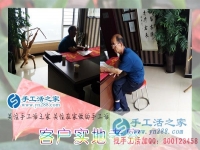 5月19日，正規(guī)手工活外發(fā)加工廠家的雅薇麗珠繡沒有年齡限制，手工之家接待考察合作加工客戶堅剪影