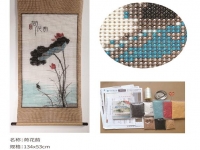 《荷花韻》珠繡，雅致飄逸，讓人心曠神怡